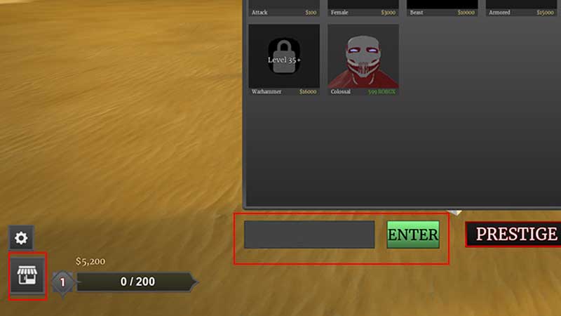 Roblox Titan Warfare Codes Redeem