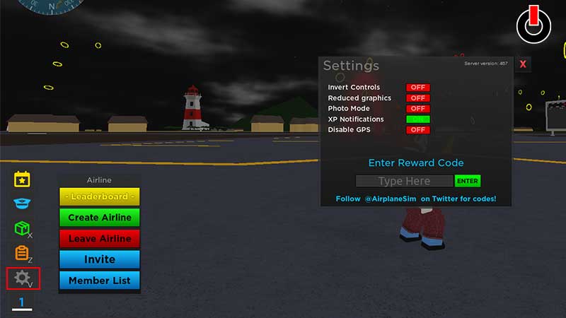 Airplane Simulator Reward Codes