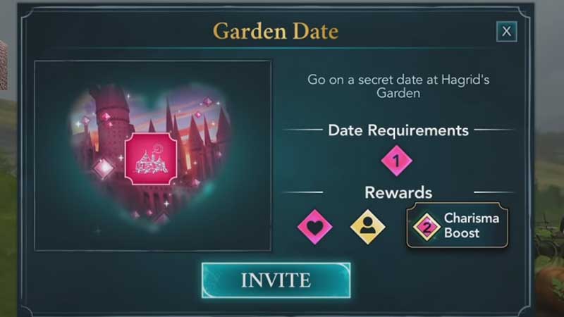 Unlock Romance Garden Date HP Hogwarts