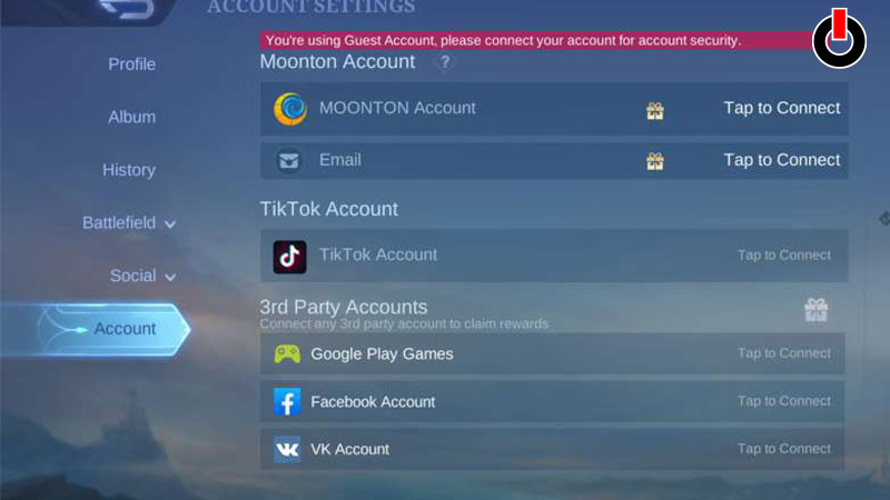Connect Google Account to Mobile Legends