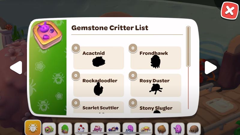 critter list
