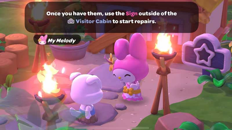 repair visitor cabin in hello kitty island adventure