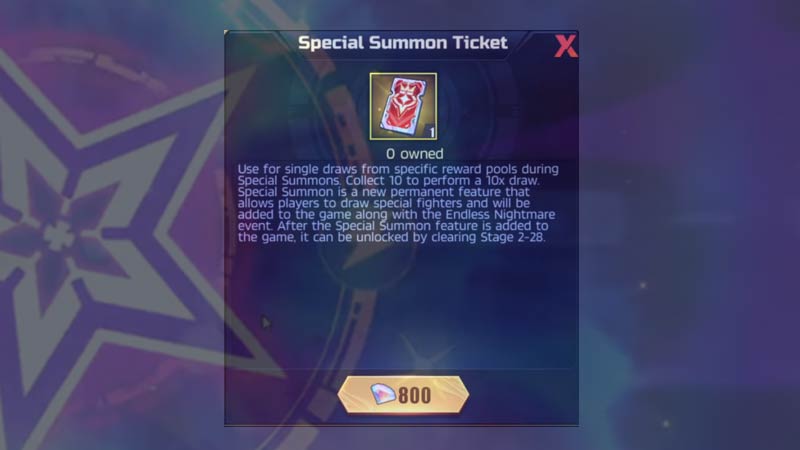 special summon ticket street fighter duel