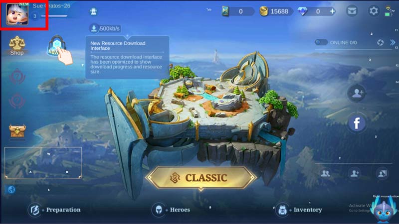 Open Profile Setting in Mobile Legends to save replay