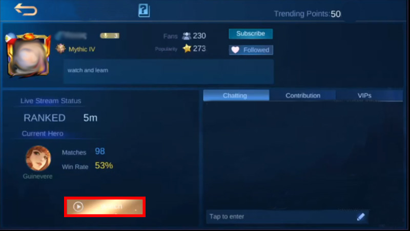 Watch Friends Game Live on Mobile Legends 