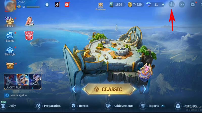 Steps to check Local street Ranking in Mobile Legends