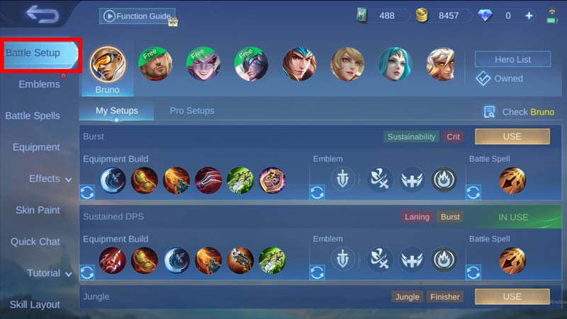 step to open battle setup