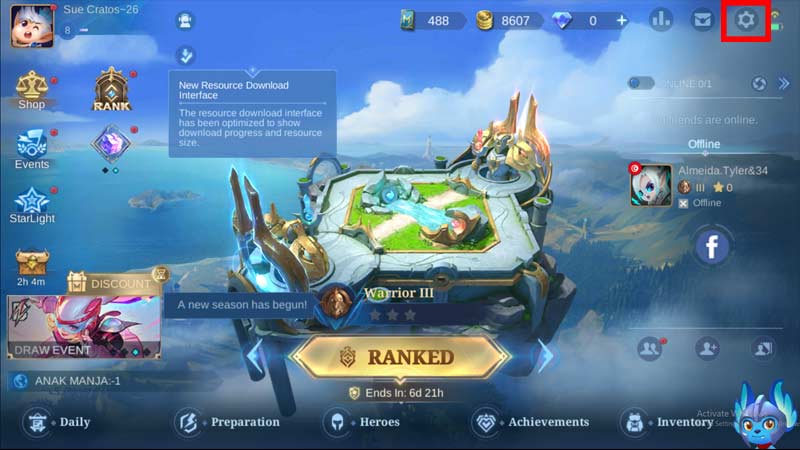 steps to open game settings