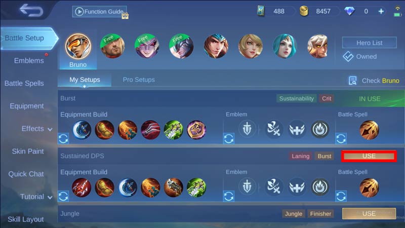 Using the new equipment build 