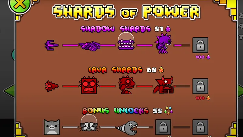All Types of Power Shards in Geometry Dash