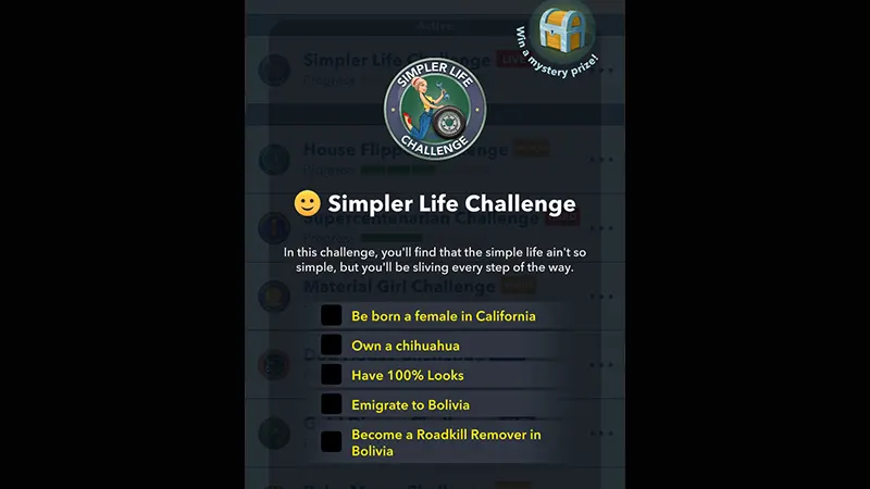 Complete The Simpler Life Challenge In Bitlife